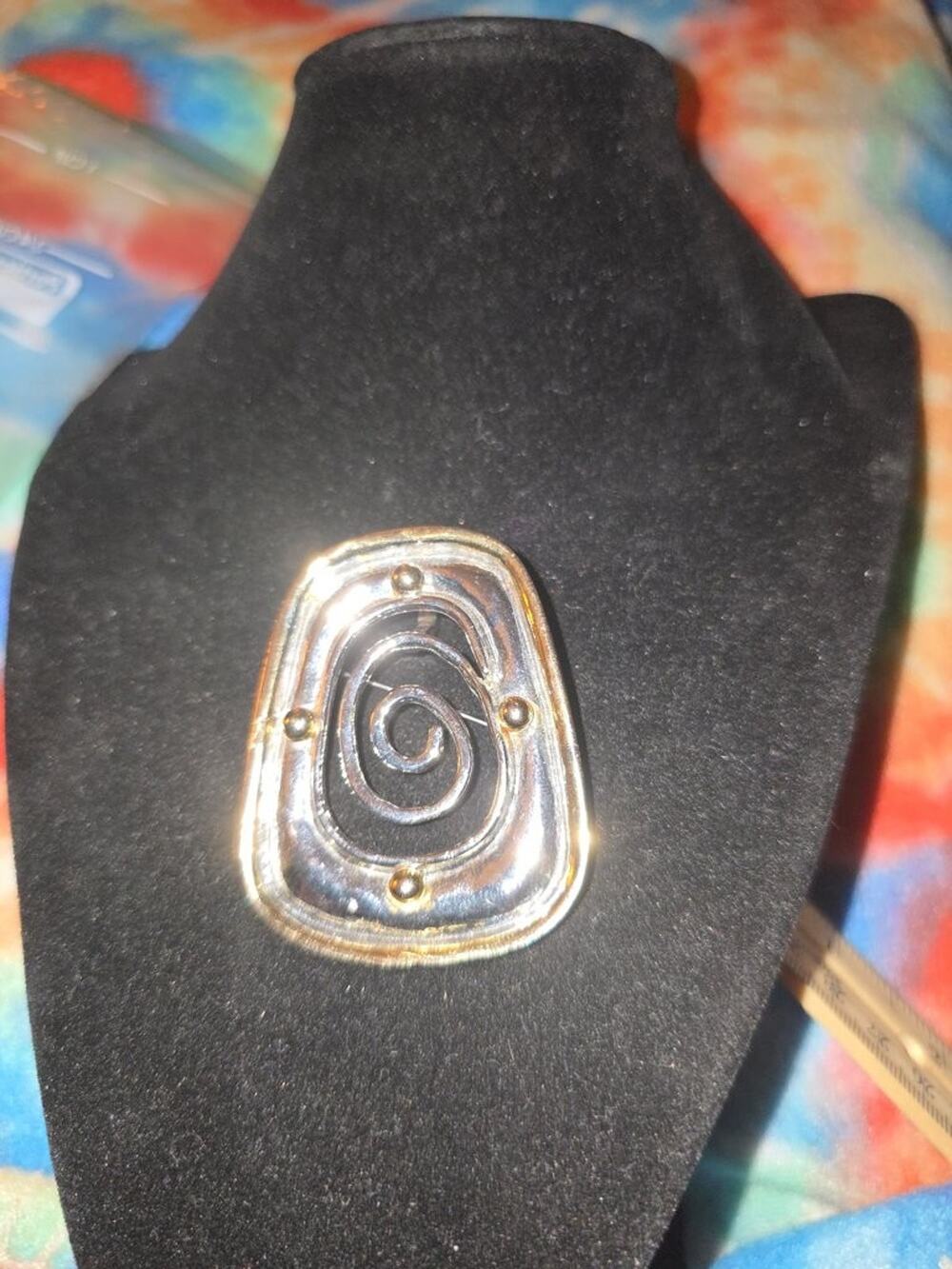 Vintage Silver Tone Spiral Brooch